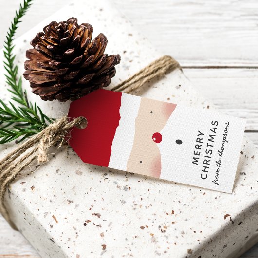 メリークリスマスサンタかわいいおもしろいパーソナライズされた名 ギフトタグ