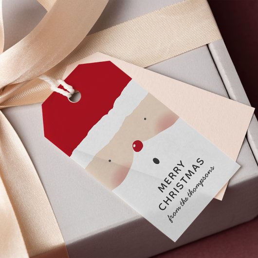 メリークリスマスサンタかわいいおもしろいパーソナライズされた名 ギフトタグ