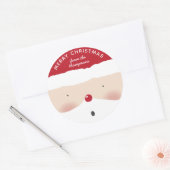 メリークリスマスサンタかわいいおもしろいパーソナライズされた名 ラウンドシール (封筒)