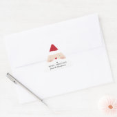 メリークリスマスサンタかわいいおもしろいパーソナライズされた名 三角形シール (封筒)
