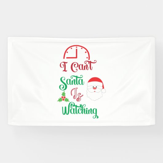 メリークリスマスサンタが見ている 横断幕 (横)