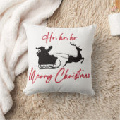 メリークリスマスサンタそりとトナカイ クッション (ブランケット)
