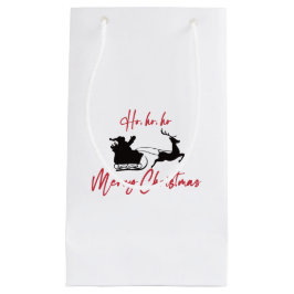 メリークリスマスサンタそりとトナカイ スモールペーパーバッグ