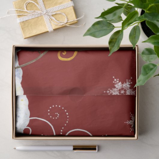 メリークリスマスサンタそりのギフトスノーフレーク名 薄葉紙 (ギフト)