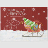 メリークリスマスサンタそりのギフトスノーフレーク名 薄葉紙 (正面)