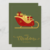 メリークリスマスサンタそりクリスマスカード シーズンカード (正面/裏面)