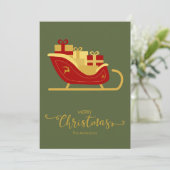 メリークリスマスサンタそりクリスマスカード シーズンカード (スタンド正面)