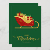 メリークリスマスサンタそりクリスマスカード シーズンカード (正面/裏面)