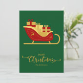 メリークリスマスサンタそりクリスマスカード シーズンカード (スタンド正面)