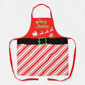 メリークリスマスサンタそり赤 エプロン (正面)