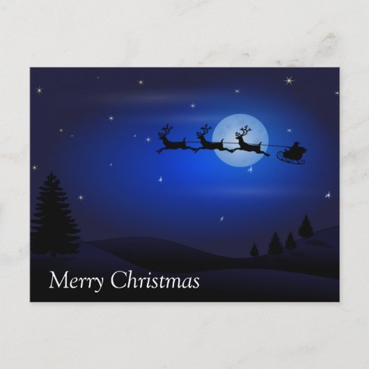 メリークリスマスサンタそり ポストカード (正面)