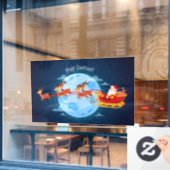 メリークリスマスサンタとそり ウィンドウサイン (カフェ窓)