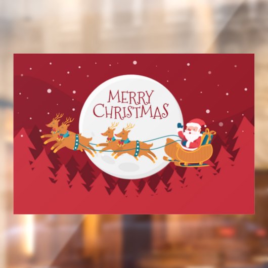 メリークリスマスサンタとそり ウィンドウサイン (シート2)