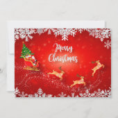 メリークリスマスサンタとそり シーズンカード (正面)