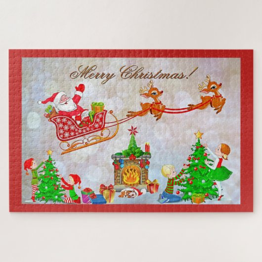 メリークリスマスサンタとそり ジグソーパズル (横)