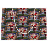 メリークリスマスサンタとクリスマスツリー ラージペーパーバッグ (裏面)