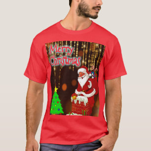 メリークリスマスサンタとツリー Tシャツ