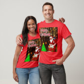 メリークリスマスサンタとツリー Tシャツ (ユニセックス)