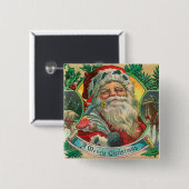 メリークリスマスサンタとトナカイのシーン 缶バッジ (正面&裏面)