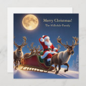 メリークリスマスサンタとトナカイ シーズンカード (正面/裏面)