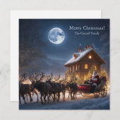 メリークリスマスサンタとトナカイ シーズンカード (正面/裏面)