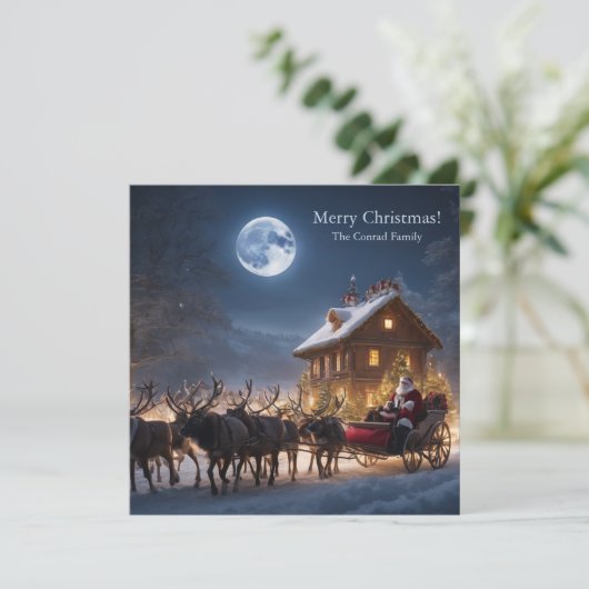 メリークリスマスサンタとトナカイ シーズンカード (スタンド正面)