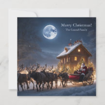 メリークリスマスサンタとトナカイ