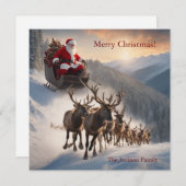メリークリスマスサンタとトナカイ シーズンカード (正面/裏面)