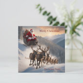 メリークリスマスサンタとトナカイ シーズンカード (スタンド正面)