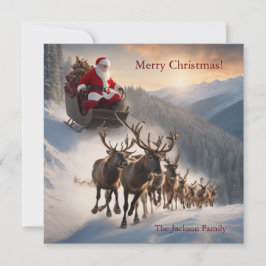 メリークリスマスサンタとトナカイ シーズンカード