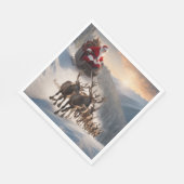 メリークリスマスサンタとトナカイ スタンダードランチョンナプキン (角)