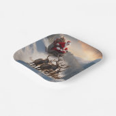 メリークリスマスサンタとトナカイ ペーパープレート (傾斜あり)