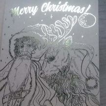 メリークリスマスサンタとトナカイ