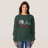 メリークリスマスサンタとハスキー スウェットシャツ (正面フル)