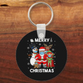 メリークリスマスサンタと友人少年子供家族 キーホルダー (裏面)