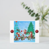 メリークリスマスサンタと小人 シーズンポストカード (スタンド正面)