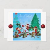 メリークリスマスサンタと小人 シーズンポストカード (正面/裏面)