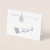 メリークリスマスサンタのそりの写真 箔カード (正面)