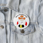 メリークリスマスサンタのクリスマスボタン 缶バッジ (インサイチュ)