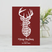 メリークリスマスサンタのトナカイ，ダークレッド シーズンカード (スタンド正面)