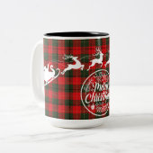 メリークリスマスサンタのトナカイ ツートーンマグカップ (正面左)