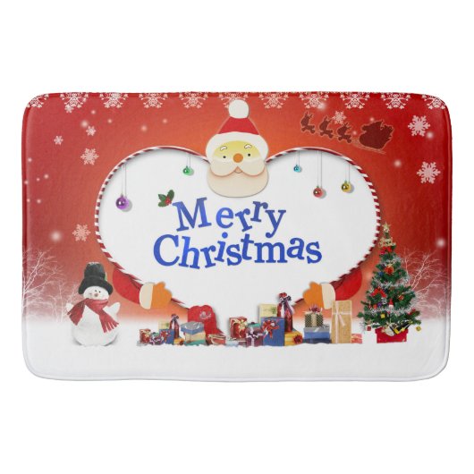 メリークリスマスサンタの愛 バスマット (正面)