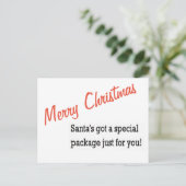 メリークリスマスサンタの特別パッケージクリスマス シーズンポストカード (スタンド正面)