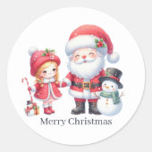メリークリスマスサンタアド文字 ラウンドシール (正面)