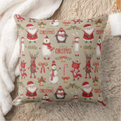 メリークリスマスサンタアンドフレンズ クッション (ブランケット)
