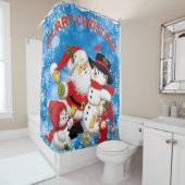 メリークリスマスサンタアンドフレンズ シャワーカーテン (インサイチュ)