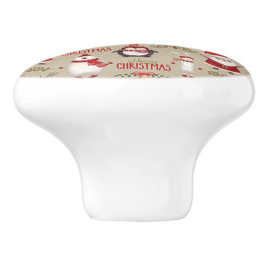 メリークリスマスサンタアンドフレンズ セラミックノブ (側面)