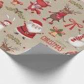 メリークリスマスサンタアンドフレンズ ラッピングペーパー (角)