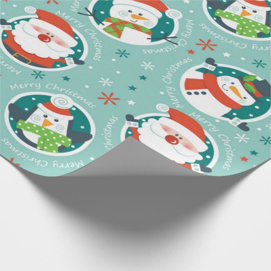 メリークリスマスサンタアンドフレンズ ラッピングペーパー (角)