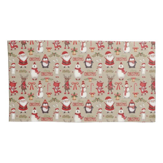 メリークリスマスサンタアンドフレンズ 枕カバー (裏面-右)